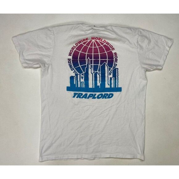Traplord Worldwide Graphic T-shirt Women Small White Short Sleeve - Picture 1 of 6